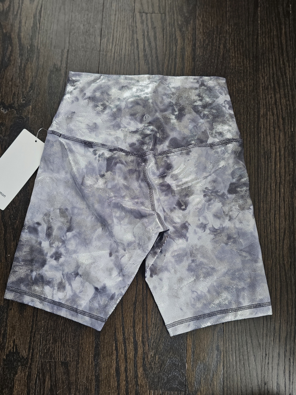 High-Waist Women's Blue Tie-Dye Biker Shorts Lululemon